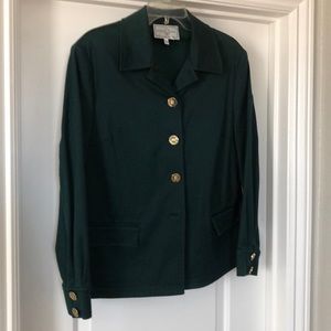 St. John Sport Hunter Green Jean Jacket